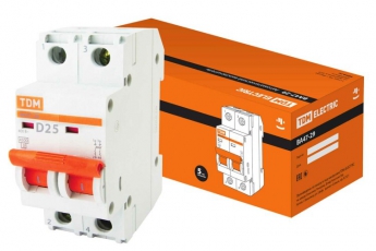 Выключатель автоматический двухполюсный ВА47-29 25А D 4,5кА | SQ0206-0159 | TDM