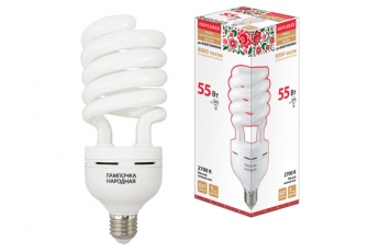 Лампа энергосберегающая КЛЛ 55Вт Е27 827 cпираль НЛ-HS | SQ0347-0037 | TDM