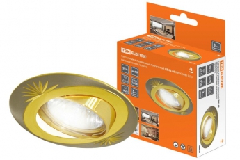 Светильник точечный встраиваемый под лампу поворотный СВ 02-05 MR16 50Вт G5.3 матовый никель/золото | SQ0359-0013 | TDM