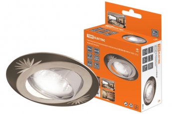 Светильник точечный встраиваемый под лампу поворотный СВ 02-05 MR16 50Вт G5.3 чёрный/никель | SQ0359-0015 | TDM