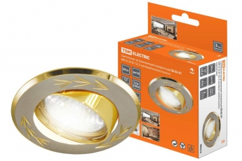 Светильник точечный встраиваемый под лампу поворотный СВ 02-01 MR16 50Вт G5.3 матовый никель/золото | SQ0359-0001 | TDM