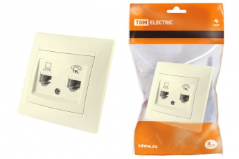 Розетка телефонная RJ11 + компьютерная RJ45 сл. кость 