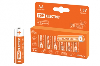 Элемент питания LR6 AA Alkaline 1,5V PAK-8 | SQ1702-0009 | TDM