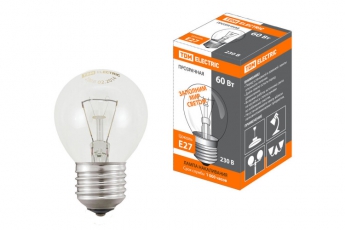 Лампа накаливания ЛОН 60Вт Е27 230В шар прозрачный | SQ0332-0004 | TDM