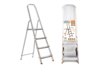 Стремянка алюминиевая СА4, 4 ступени, усиленный профиль h=780 мм, Народная | SQ1028-0103 | TDM