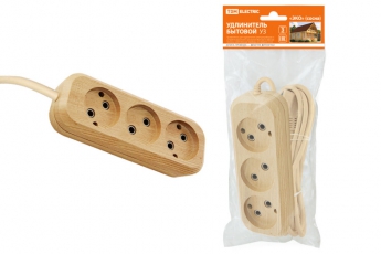 Удлинитель бытовой У3 3 гнезда, 3метра,2П б/з, ПВС 2х0,75мм2 