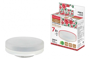 Лампа светодиодная LED 7Вт GX53 230В 3000К GX53 Народная таблетка (плоский цилиндр) | SQ0340-0144 | TDM