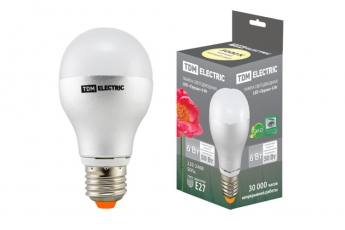 Лампа светодиодная LED 6Вт Е27 220В 3000К груша | SQ0340-0066 | TDM