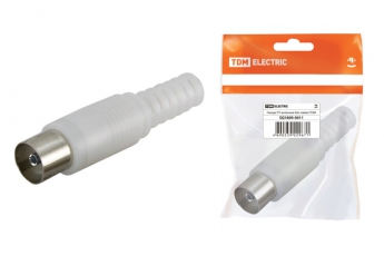 Гнездо TV антенное пласт. без пайки белое, инд. упаковка | SQ1809-0011 | TDM