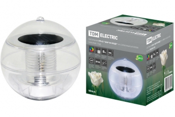 Светильник светодиодный садово-парковый ПП-002 Шар на воде меняет цвет 11x11x11.5 см IP44 солнечная батарея | SQ0330-0139 | TDM