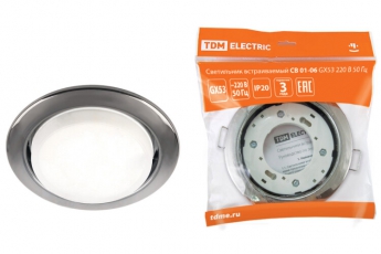 Светильник точечный встраиваемый под лампу СВ 01-06 GX53 чёрный хром | SQ0359-0061 | TDM