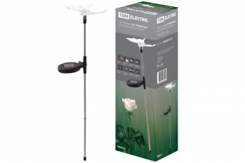 Светильник светодиодный садово-парковый СС Бабочка, меняет цвет, солнечная батарея, сталь | SQ0330-0110 | TDM