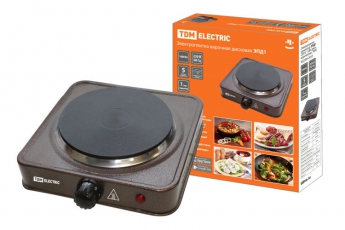 Электроплитка одноконф. ЭПД1 230 В, 1 кВт, диск, коричневая, | SQ2504-0013 | TDM