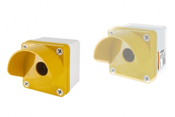 Корпус КП101 c козырьком для кнопок 1 место IP66 ABS желтый | SQ0705-0011 | TDM