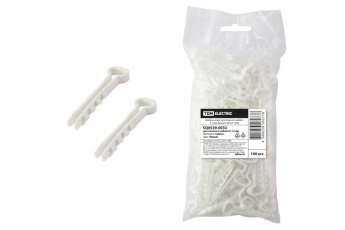 Дюбель-хомут для плоского кабеля 6-12мм белый (100шт) | SQ0539-0033 | TDM