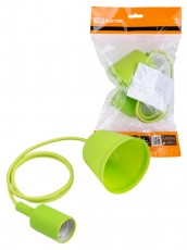 Патрон пластиковый Е27 с подвесом 1 м, зеленый TDM | SQ0335-0064 | TDM