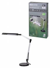 Светильник светодиодный настольный СН-50, 2 колена, диммер, 220 В, 9 Вт, 5000 К, сереб-черн, | SQ0337-0162 | TDM