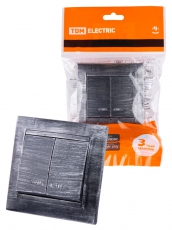 Выключатель 2 кл. с подсветкой 10А старинное серебро 