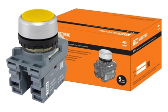 Кнопка с фиксацией MP2-20Y в сборе d22мм 1з+1р желтая | SQ0747-0009 | TDM