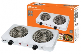 Электроплитка двухконф. ЭПС2 230 В, 2х1 кВт, спираль, белая | SQ2504-0002 | TDM