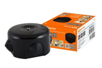 Коробка распаячная фарфоровая D7,8х4,5см черная | SQ2802-0014 | TDM