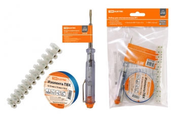 Набор для электромонтажа НЭМ-1, индикатор, изолента 15х10м, ЗВИ 12х5мм2, ЭкспертЭлектрик | SQ1017-0201 | TDM