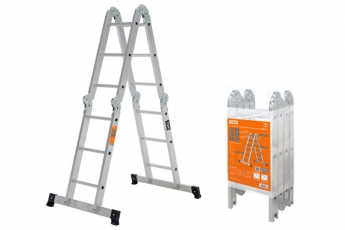 Лестница-трансформер алюминиевая ЛТА4х3, 4 секции по 3 ступени, h=330/160/92 см, 10,4 кг | SQ1028-0303 | TDM
