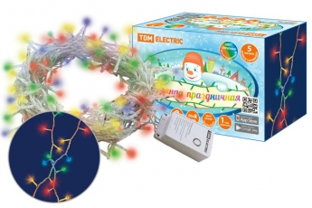 Гирлянда светодиодная СГ50M5, многоцвет., 5м, 8 режимов, 250 В, | SQ0361-0035 | TDM ELECTRIC