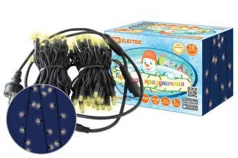 Гирлянда светодиодная СГУ100БТ10, 10м, 3000К, каучук чер., посл. подкл, IP65, 250 В, | SQ0361-0042 | TDM ELECTRIC