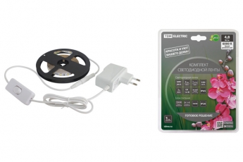 Комплект светодиодной ленты SMD2835-60 LED/м-12 В-4,8 Вт/м-IP65-6000 К (3 м), 18 Вт  | SQ0331-0233 | TDM
