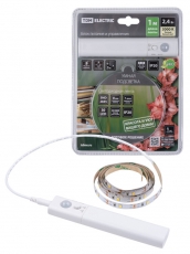 Умная подсветка SMD2835-30LED/m-IP20-5В-2,4Вт-3000 К(1 м), датчик движ., 4хААА | SQ0331-0502 | TDM