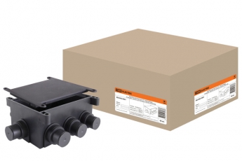 Коробка распределительная СП 118х76х60мм, 8 вводов, черная, для заливки в бетон, IP44 | SQ1402-9501 | TDM