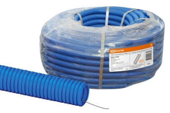 Труба гофрированная ПНД d 32 с зондом (50 м) легкая синяя | SQ0413-0024 | TDM