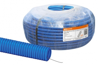 Труба гофрированная ПНД d 16 с зондом (100 м) легкая синяя | SQ0413-0021 | TDM