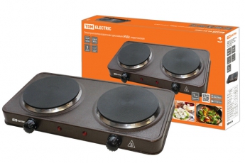 Электроплитка двухконф. ЭПД2 230 В, 2х1 кВт, диск, коричневая, | SQ2504-0009 | TDM