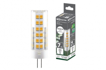 Лампа светодиодная G4-7 Вт-230 В-6500 К, SMD, 18,5x57 мм | SQ0340-0221 | TDM