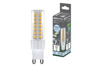 Лампа светодиодная G9-7 Вт-230 В-4000 К, SMD, 17,5x65,5 мм | SQ0340-0226 | TDM