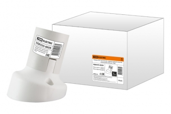 Патрон Е27 настенный, термостойкий пластик, наклонный, белый, | SQ0335-0059 | TDM