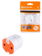 Кабельная розетка б/з белая с красной вставкой 10А 250B белая | SQ1806-0213 | TDM