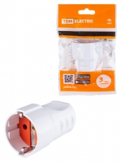 Кабельная розетка рифленая 2П+З 16А 250B белая | SQ1806-0211 | TDM