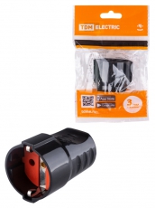 Кабельная розетка рифленая 2П+З 16А 250B черная | SQ1806-0212 | TDM