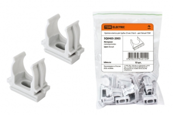 Крепеж-клипса для трубы 25 мм (10шт) - цвет белый | SQ0405-2003 | TDM