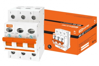 Выключатель нагрузки модульный (мини-рубильник) ВН-32 3P 16A | SQ0211-0021 | TDM