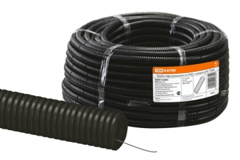 Труба гибкая гофрированная ПНД 40мм с протяжкой легкая (25 м) | SQ0413-0005 | TDM
