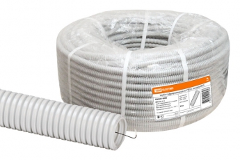 Труба гибкая гофрированная ПВХ 50мм с протяжкой лёгкая (20м) | SQ0401-0006 | TDM