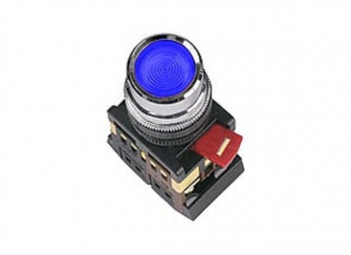 Кнопка ABLF-22 синий d22мм неон/230В1з+1р  | SQ0704-0004 | TDM
