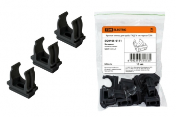 Крепеж-клипса для трубы ПНД 16 мм черная | SQ0405-0111 | TDM