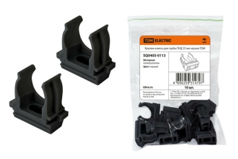 Крепеж-клипса для трубы ПНД 25 мм черная | SQ0405-0113 | TDM