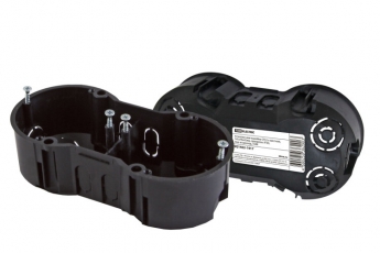 Коробка установочная 141х70х45 двухместная, инд. штрихкод с саморезами | SQ1402-1917 | TDM