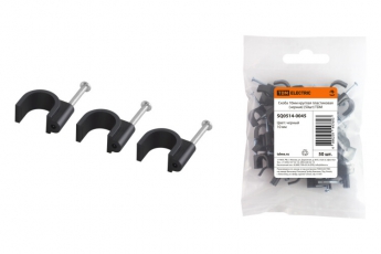 Скоба 10мм круглая пластиковая (черная) (50шт) | SQ0514-0045 | TDM